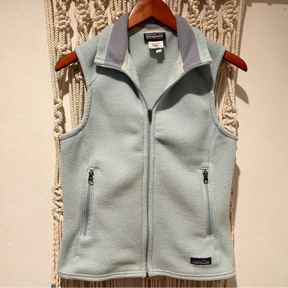 Patagonia Jackets & Blazers - Patagonia Synchilla SZ SM Fleece Vest Teal Blue Full Zip Camping Outdoors Hike